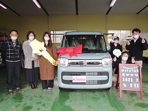 笑顔の納車式 軽自動車の専門店ケイバッカ